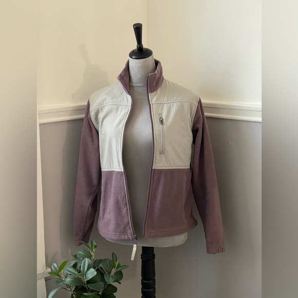 Columbia Mauve and Cream Zip Up Sweater Jacket - Picture 2 of 10
